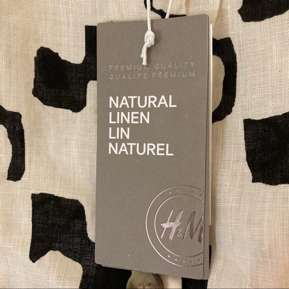 H&M Patterned Linen Button Front Tank Top - Picture 3 of 4